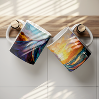 Load image into Gallery viewer, Ocean_Wave_Stained_Glass_Mug_Lifestyle_Hanging_Mockup.png
