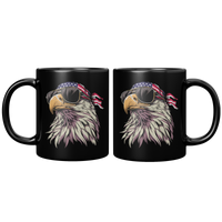 Load image into Gallery viewer, Patriotic_Mug_Funny_Bald_Eagle_with_Ame_11oz_Black_FrontBack_Mockup.png
