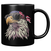 Load image into Gallery viewer, Patriotic_Mug_Funny_Bald_Eagle_with_Ame_11oz_Black_RH_Mockup.png

