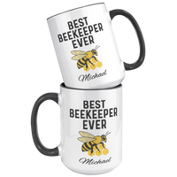 Load image into Gallery viewer, Personalized_Best_Beekeeper_Ever_Mug_15oz_Accent_FrontBack_Black_Mockup.png
