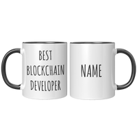 Load image into Gallery viewer, Personalized_Best_Blockchain_Developer_M_FrontBack_Black_Mockup.png
