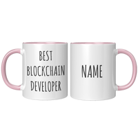 Load image into Gallery viewer, Personalized_Best_Blockchain_Developer_M_FrontBack_Pink_Mockup.png
