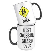 Load image into Gallery viewer, Personalized_Best_Crossing_Guard_Ever_Co_15oz_Accent_FrontBack_Black_Mockup.png
