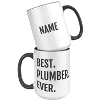 Load image into Gallery viewer, Personalized_Best_Plumber_Ever_Mug_15oz_Accent_FrontBack_Black_Mockup.png
