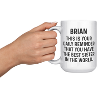 Load image into Gallery viewer, Personalized_Brother_Mug_15oz_White_LH_Model_Mockup.png
