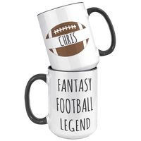 Load image into Gallery viewer, Personalized_Fantasy_Football_Legend_Mug_15oz_Accent_FrontBack_Black_Mockup.png
