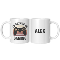 Load image into Gallery viewer, Personalized_Id_Rather_Be_Gaming_Coffee_11oz_White_FrontBack_Mockup.png
