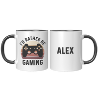 Load image into Gallery viewer, Personalized_Id_Rather_Be_Gaming_Coffee_FrontBack_Black_Mockup.png
