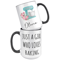 Load image into Gallery viewer, Personalized_Just_a_Girl_Who_Loves_Bakin_15oz_Accent_FrontBack_Black_Mockup.png
