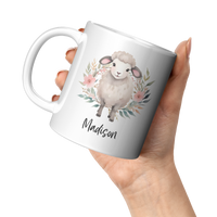 Load image into Gallery viewer, Personalized_Lamb_Mug_11oz_White_LH_Model_Mockup.png
