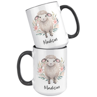 Load image into Gallery viewer, Personalized_Lamb_Mug_15oz_Accent_FrontBack_Black_Mockup.png
