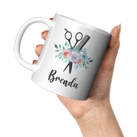 Load image into Gallery viewer, Personalized_Name_Hairstylist_Mug_Sample_11oz_White_LH_Model_Mockup.png
