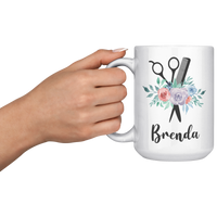 Load image into Gallery viewer, Personalized_Name_Hairstylist_Mug_Sample_15oz_White_LH_Model_Mockup.png
