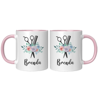 Load image into Gallery viewer, Personalized_Name_Hairstylist_Mug_Sample_FrontBack_Pink_Mockup.png
