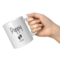 Load image into Gallery viewer, Poppy_Mug_New_Poppy_Gift_11oz_White_RH_Model_Mockup.png
