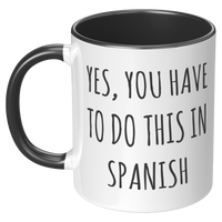 Load image into Gallery viewer, Spanish_Teacher_Mug_Yes_You_Have_to_Do__LH_Black_Mockup.png
