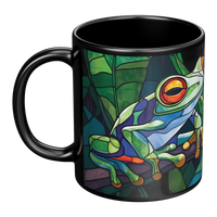 Load image into Gallery viewer, Stained_Glass_Frogs_on_a_Branch_Mug_LH_Main_Mockup.png
