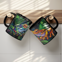 Load image into Gallery viewer, Stained_Glass_Frogs_on_a_Branch_Mug_Lifestyle_Hanging_Mugs_Mockup.png
