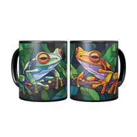 Load image into Gallery viewer, Stained_Glass_Frogs_on_a_Branch_Mug_Mug_2_Mugs_Center_Mockup.png
