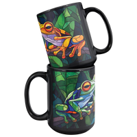 Load image into Gallery viewer, Stained_Glass_Frogs_on_a_Branch_Mug_Mug_Stacked_Mockup.png
