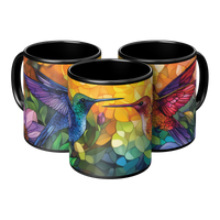 Load image into Gallery viewer, Stained_Glass_Hummingbirds_Coffee_Mug_3pc_Triangle_View_Mockup.png

