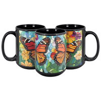 Load image into Gallery viewer, Stained_Glass_Monarch_Butterflies_Coffee_3pc_Triangle_View_Mockup.png
