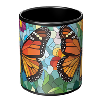 Load image into Gallery viewer, Stained_Glass_Monarch_Butterflies_Coffee_Center_Main_Mockup.png
