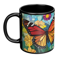 Load image into Gallery viewer, Stained_Glass_Monarch_Butterflies_Coffee_LH_Main_Mockup.png
