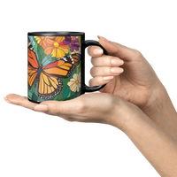 Load image into Gallery viewer, Stained_Glass_Monarch_Butterflies_Coffee_Lifestyle_Presentation_Hands_Mockup.png
