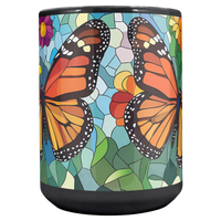 Load image into Gallery viewer, Stained_Glass_Monarch_Butterflies_Coffee_Main_Center_Mockup.png

