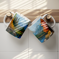 Load image into Gallery viewer, Stained_Glass_Mountain_Range_Mug_Lifestyle_Hanging_Mockup.png
