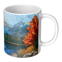 Load image into Gallery viewer, Stained_Glass_Mountain_Range_Mug_RH_Main_Mockup.png
