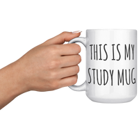 Load image into Gallery viewer, Study_Gift_Study_Mug_Study_Coffee_Mug_15oz_White_LH_Model_Mockup.png
