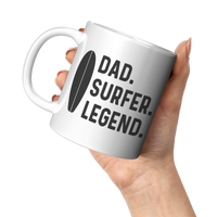 Load image into Gallery viewer, Surfer_Dad_Mug_Surfer_Dad_Gift_Surfer__11oz_White_LH_Model_Mockup.png
