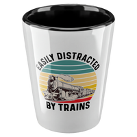 Load image into Gallery viewer, Train_Shot_Glass_-_Easily_Distracted_by__Black_Main_Angle_Mockup.png_15448927