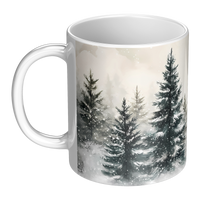 Load image into Gallery viewer, Watercolor_Christmas_Tree_Forest_Mug_LH_Main_Mockup.png
