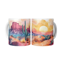 Load image into Gallery viewer, Watercolor_Desert_Mug_2_Mugs_Center_Mockup.png

