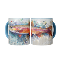 Load image into Gallery viewer, Watercolor_Trout_Mug_2_Mugs_Center_Mockup.png