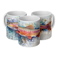 Load image into Gallery viewer, Watercolor_Trout_Mug_3pc_Triangle_View_Mockup.png