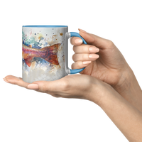 Load image into Gallery viewer, Watercolor_Trout_Mug_Lifestyle_Presentation_Mockup.png
