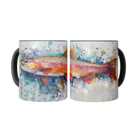 Load image into Gallery viewer, Watercolor_Trout_Mug_Mug_2_Mugs_Center_Mockup.png