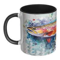 Load image into Gallery viewer, Watercolor_Trout_Mug_Mug_LH_Main_Mockup.png