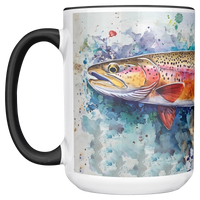 Load image into Gallery viewer, Watercolor_Trout_Mug_Mug_Main_LH_Mockup.png