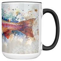 Load image into Gallery viewer, Watercolor_Trout_Mug_Mug_Main_RH_Mockup.png