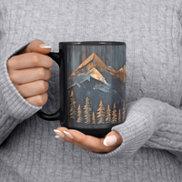 Load image into Gallery viewer, Wood_Panel_Mountains_and_Forest_Coffee_M_Lifestyle_LH_Chest_Mockup.png

