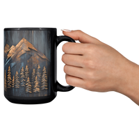 Load image into Gallery viewer, Wood_Panel_Mountains_and_Forest_Coffee_M_Lifestyle_RH_Cheers_Mockup.png

