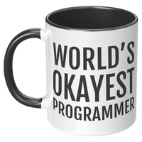 Load image into Gallery viewer, Worlds_Okayest_Programmer_Mug_LH_Black_Mockup.png

