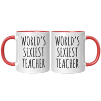 Load image into Gallery viewer, Worlds_Sexiest_Teacher_Mug_FrontBack_Red_Mockup.png
