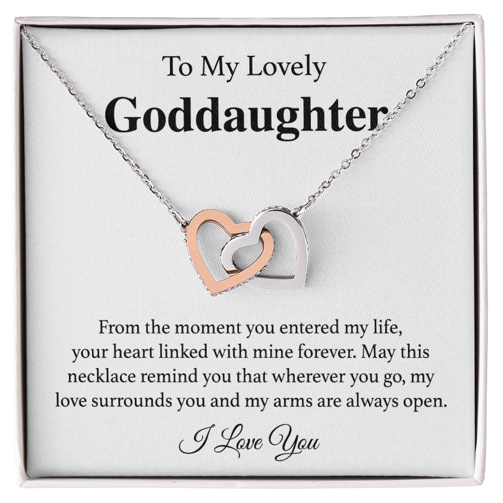 To My Lovely Goddaughter - Interlocking Hearts Necklace